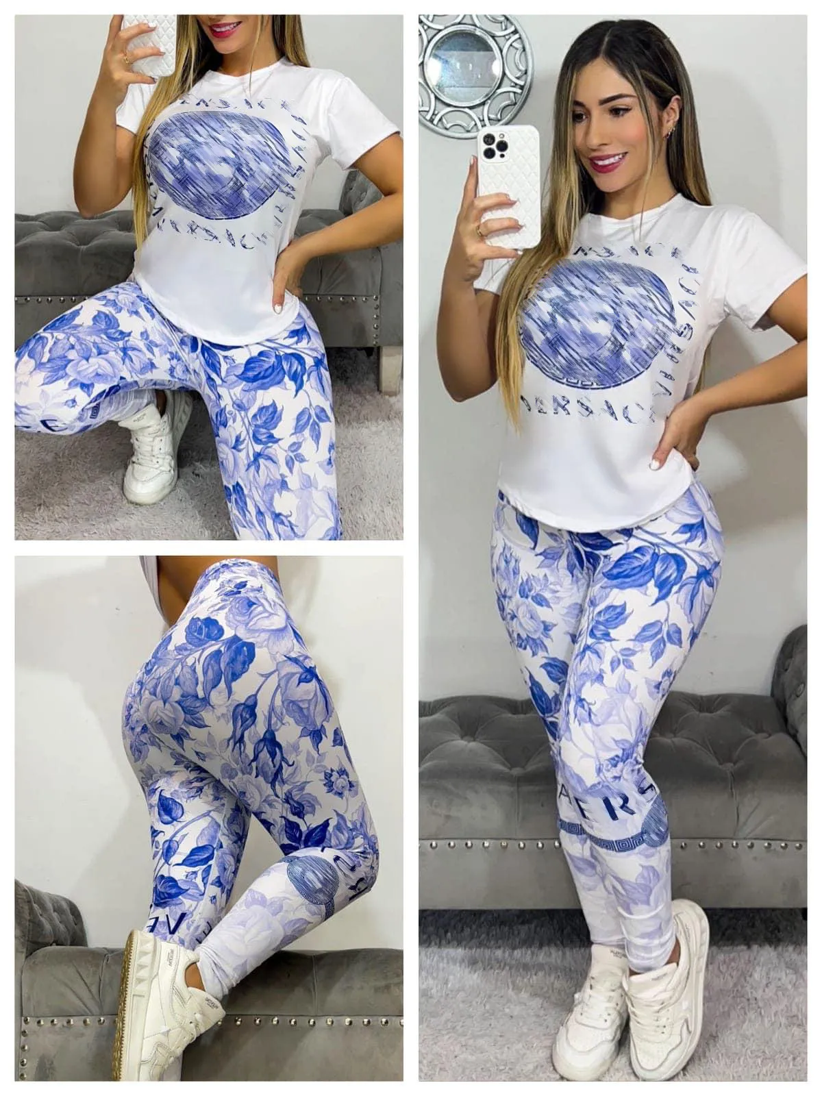 Vêtements de marque pour femmes Casual manches courtes Impression Rose Bleu Noir Blanc Pantalon Survêtement Set Free Ship