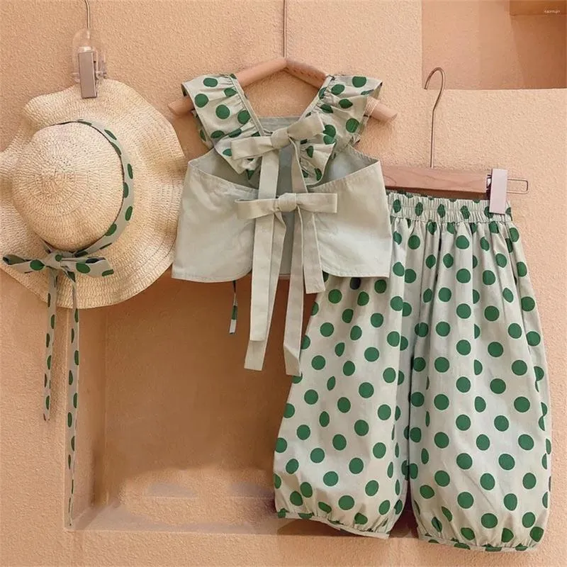 Ensembles de vêtements enfant en bas âge bébé filles tenues ensemble haut sans manches et pantalon à pois fille vêtements tenue garçon maman tenues assorties