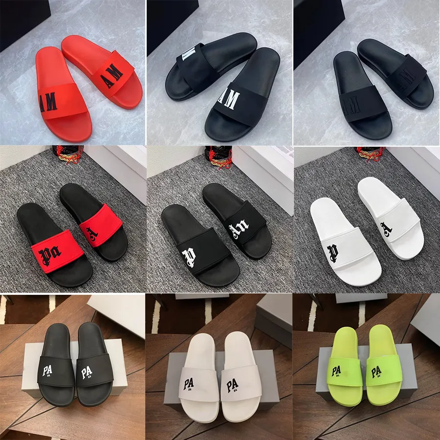 Topp kvinnliga sommarsglas Mens tofflor Sandaler par läder strand toffel damer tryckt kausal flip flops platt glid bröllop klänning sko 35-46