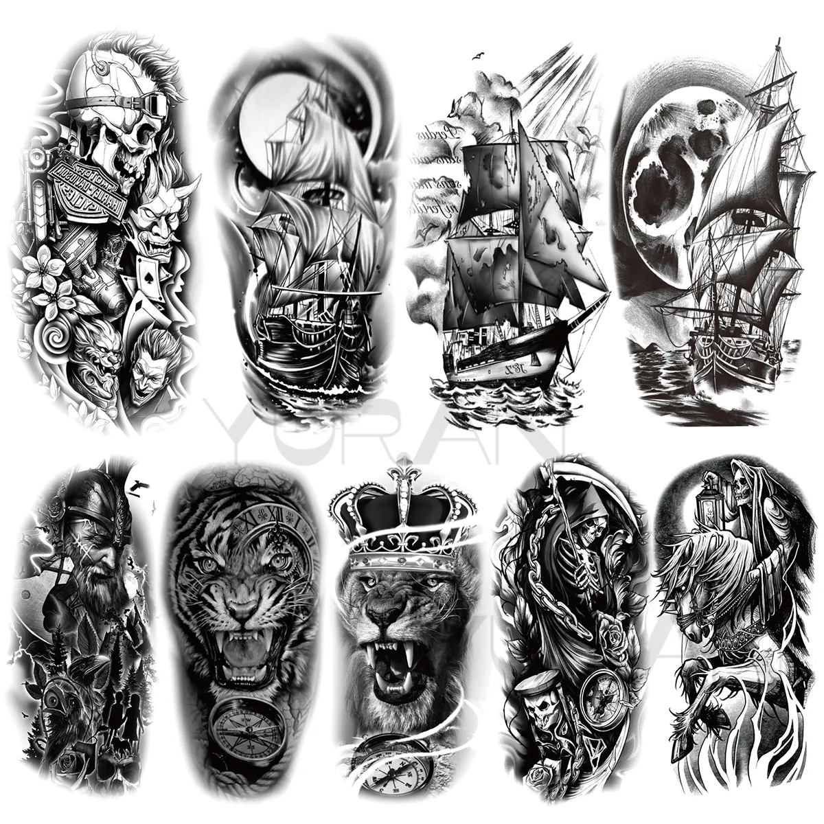 3D Realistic Black Wolf Forest Temporary Tattoos For Men Adult Tiger Lion  Skull Fake Tattoo Stickers Body Art Half Sleeve Tatoos - AliExpress
