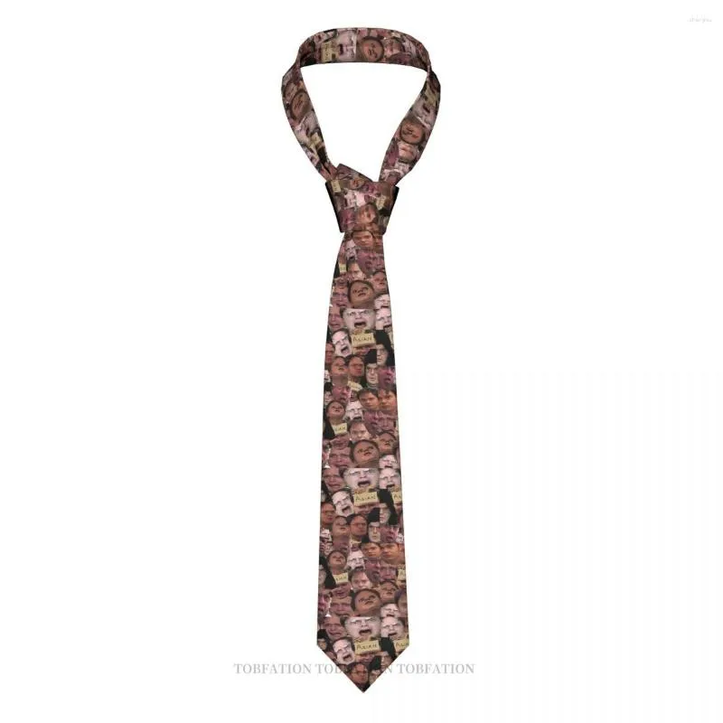 Bow -slipsar Dwight Schrute möter kontoret TV -klassiska mäns tryckta polyester 8cm bredd slips Cosplay Party Accessory