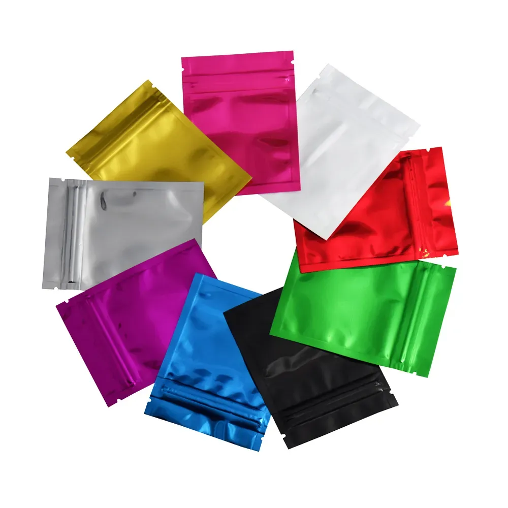 wholesale 7.5x10cm Zipper Top Mylar Bag Reclosable Aluminum Foil Zip Lock Package Food Sample Bags