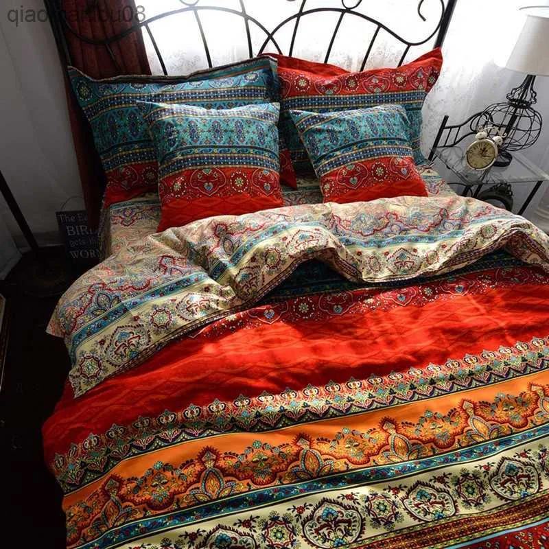 Fanaijia 3D Bohemian Bedding Sets Boho Printed Mandala Duvet CoverセットケースクイーンサイズのベッドリネンホームテキスタイルL230704