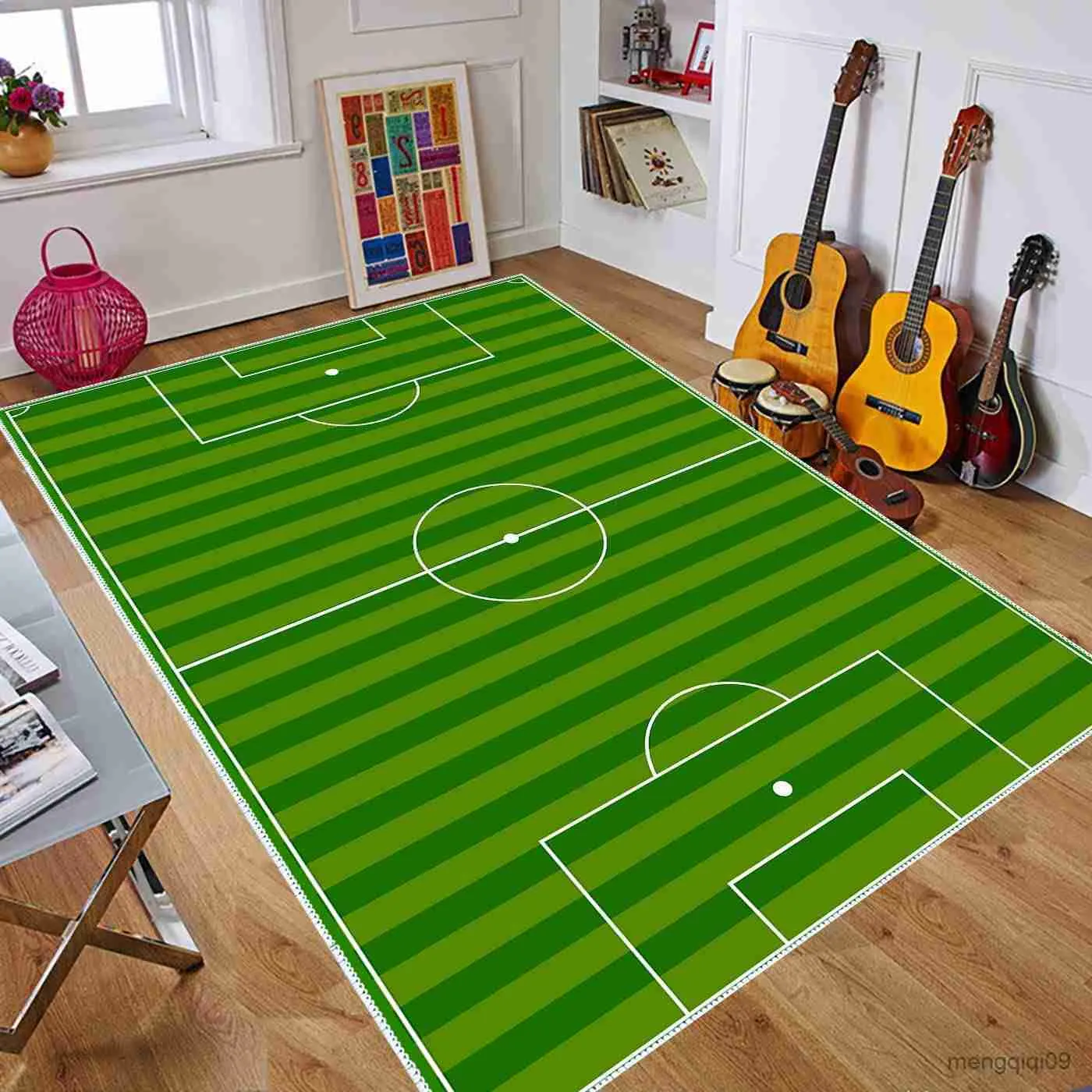 Tapis vert tapis de terrain de football pour jeu de chambre d'enfants grand tapis de luxe décor à la maison antidérapant tapis de jeu pour enfants jouer décor à la maison R230725