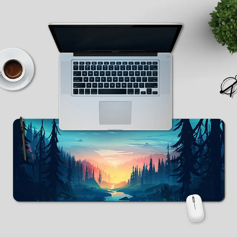 Landschaft Mauspad Große Cartoon Computer Tastatur Laptop Schloss Kante Weiche Pad Kawaii Schreibtisch Zubehör 300*800*3mm