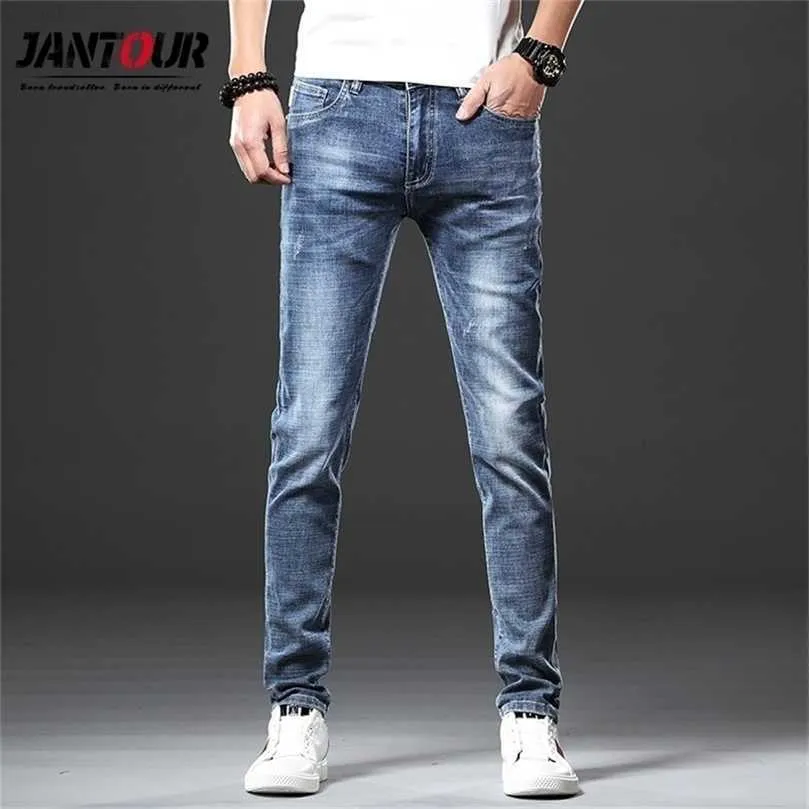 Jeans Jantour Marque Skinny hommes Slim Fit Denim Joggers Stretch Homme Jean Crayon Pantalon Bleu Hommes jeans mode Casual Hombre 210318 L230726