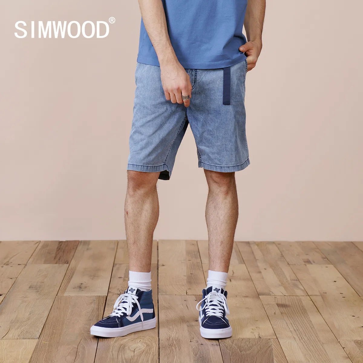 SIMWOOD 2022 Summer New Oversize Denim Shorts Uomo Vintgae Wash Plus Size Cintura Pantaloni di alta qualità Marchio di abbigliamento SK130297