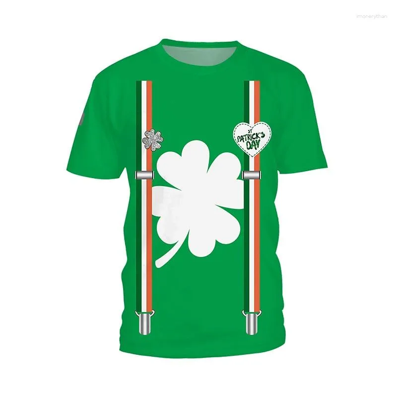 T-shirt da uomo T-shirt Graphic Clover Abbigliamento Abbigliamento Stampa 3D Casual Quotidiano Manica corta Vintage Fashion Designer