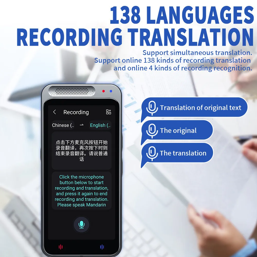 Dictionaries Translators 138 Languages Z6 Portable Smart Voice Translator Real-time Multi-Language Speech Interactive Offline Translator Business Travel 230725