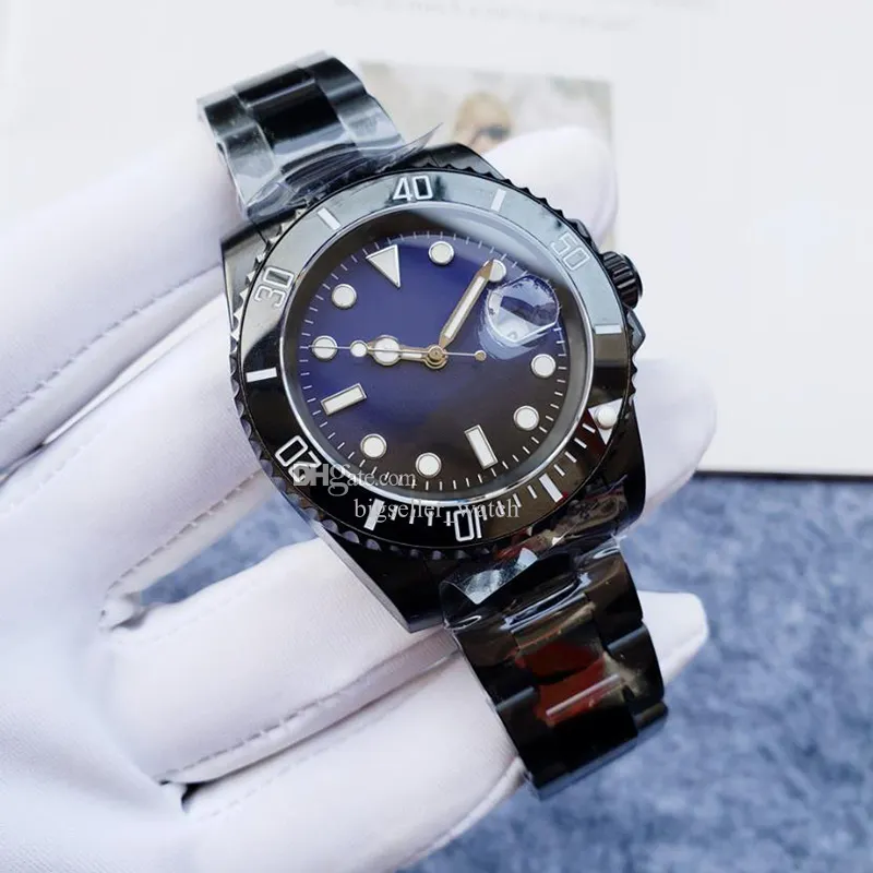 Heren automatisch horloge designer klassiek 40MM mechanisch horloge 904L volledig roestvrijstalen band blauwe en zwarte wijzerplaat 007 saffier waterdicht horloge montre de lux