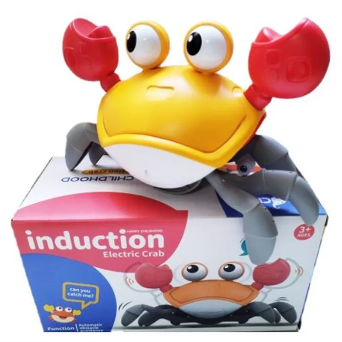 Animaux de compagnie électroniques pour enfants de luxe à la mode rampant crabe musique sonore rougeoyante induction automatique montée crabe sagesse cadeau jouets