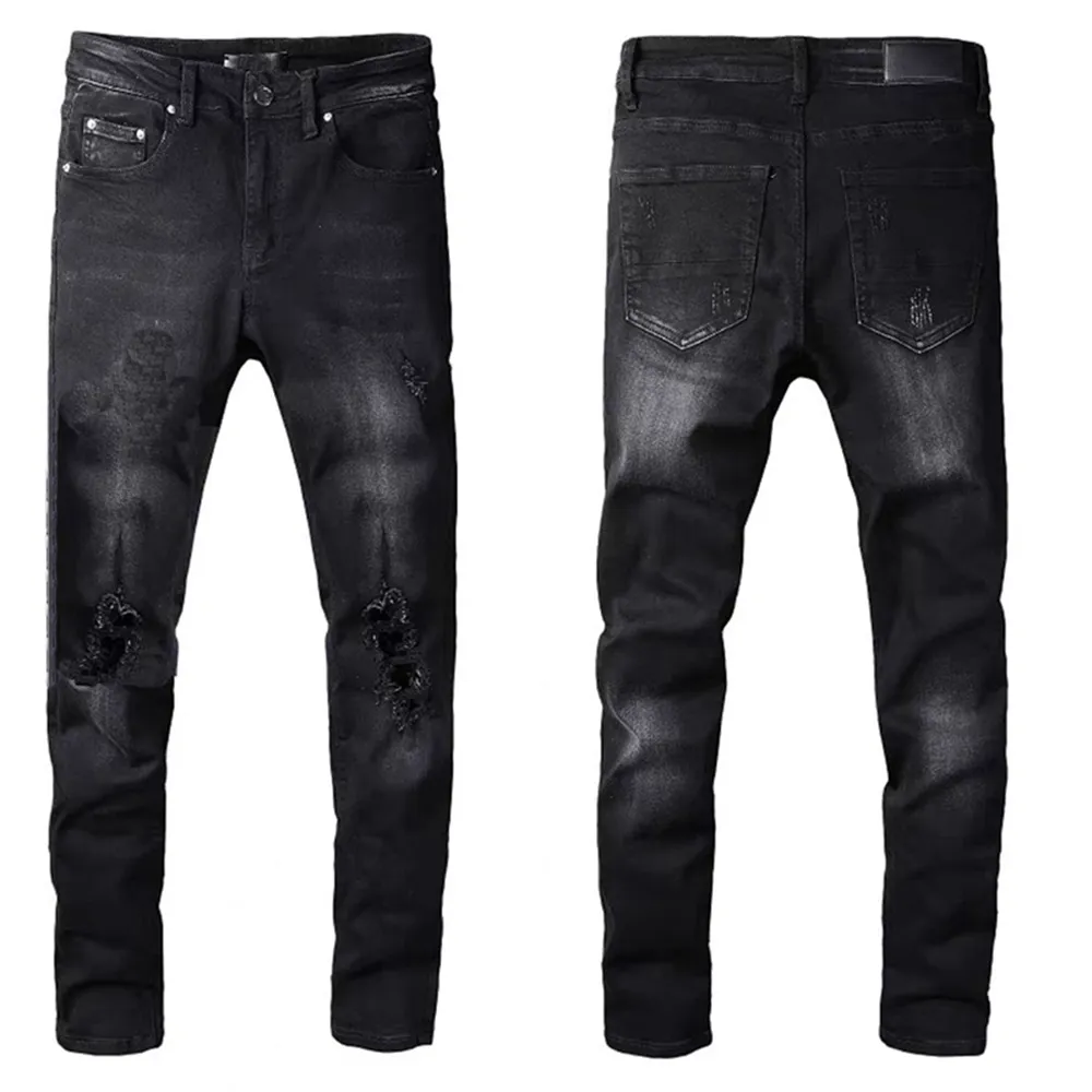 Jeans skinny calças roxas masculinas para homens jeans de grife masculino design 51 cores calças compridas adesivo hippop bordado fino denim reta streetwear Calças atacado 28-40