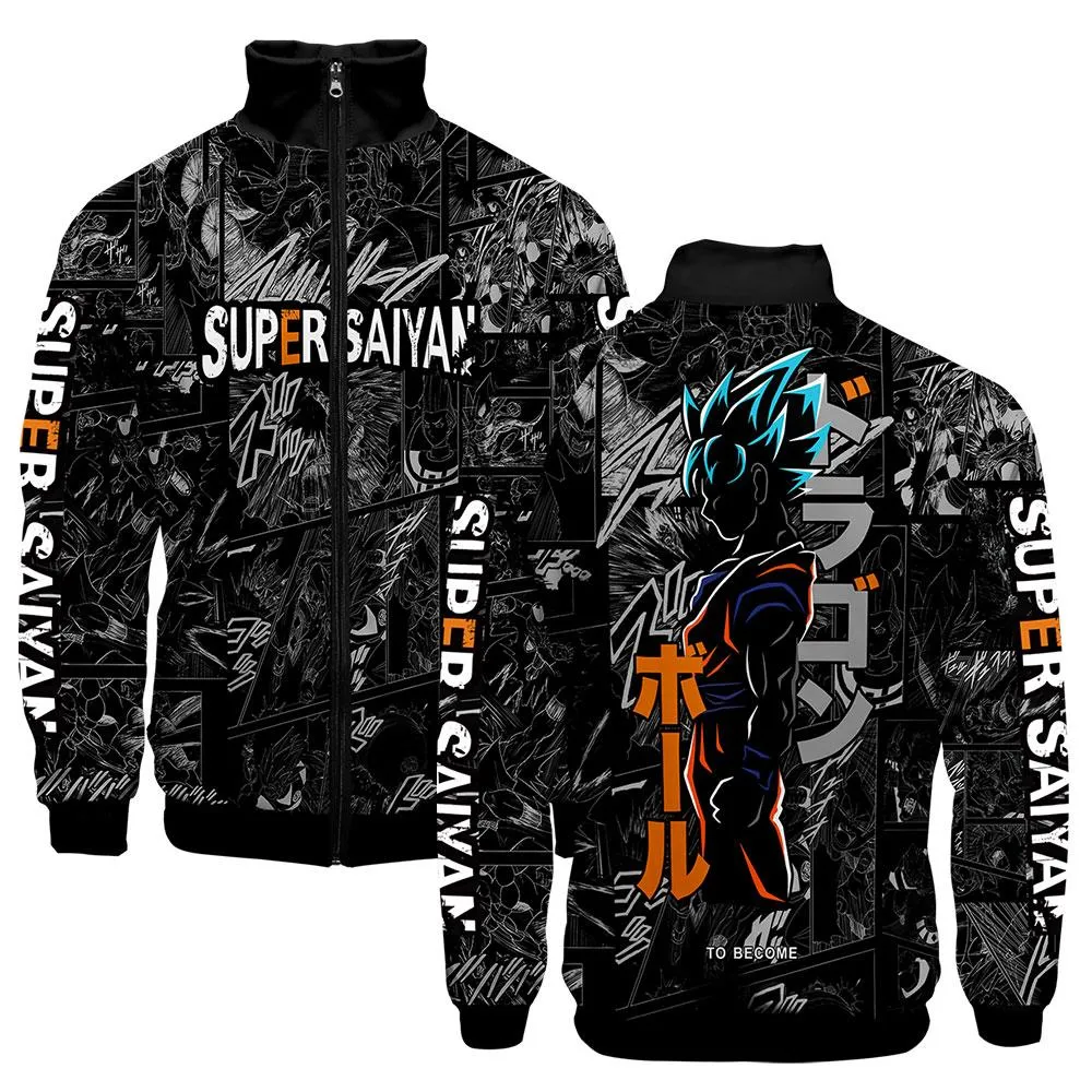 Vestes Anime Goku veste col montant vêtements hommes garçon 3d Hip Hop vêtements personnalité Goku veste à glissière hommes dessin animé vêtements de sport hauts