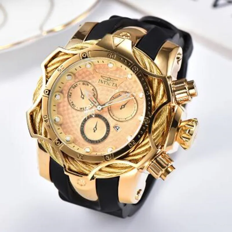 Save Big on Bulk Mens Luxury Quartz Watches Men's Luxury Quartz Watches:  High Quality Small Second Hand Clock Rubber Belt Fashion Timepiece Best  - Main Image