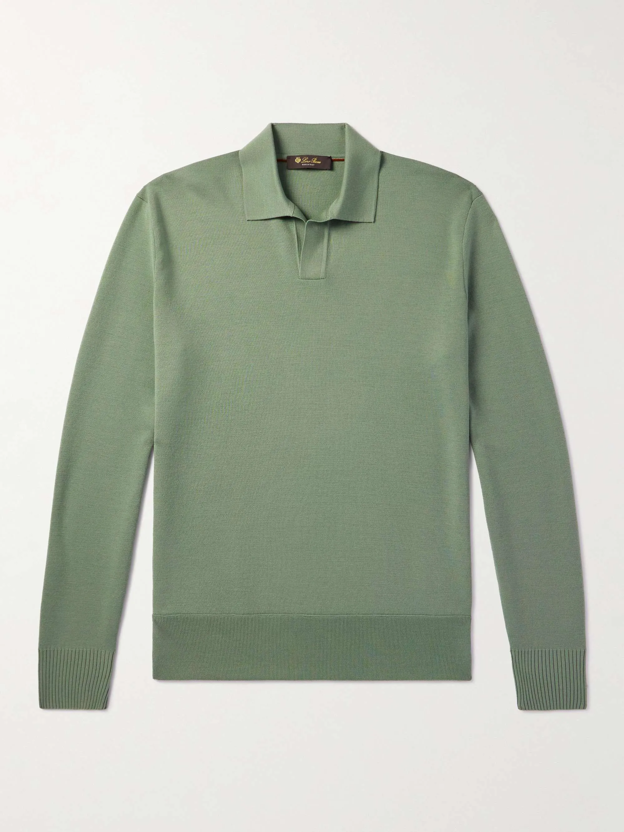 Loro Piano Polos Shirt Designers Mens Long-sleeved Aspen Wool Polo 
