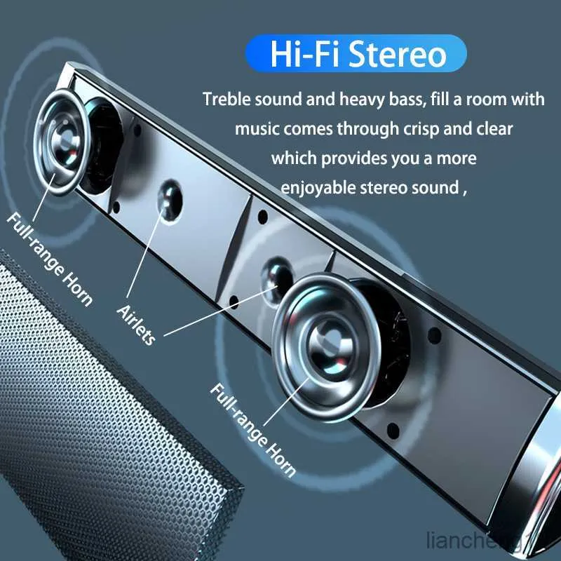 Portabla högtalare hemmabiosystem Soundbar TV Subwoofer Högtalare Bluetooth PC Sound Bar Computer Speakers R230727