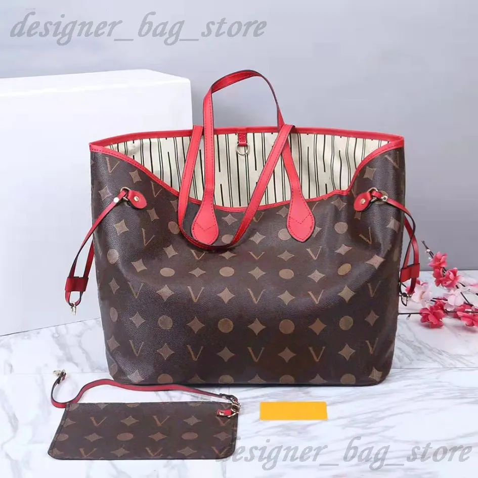 DHgate Designer Leather Tote Bag Set 2Pcs Floral Lattice Shopping Bags with Wallet Bags Luggage Accessories