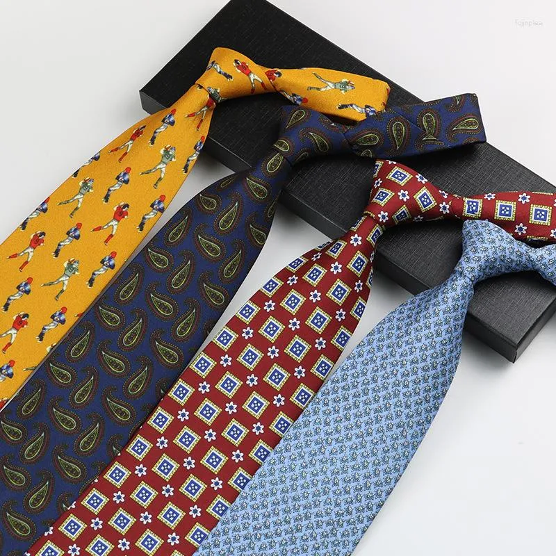 Bow Ties 8cm takım elbise iş gündelik retro liman stili erkek kadın üst düzey polyester geometrik desen hayvan kraveti