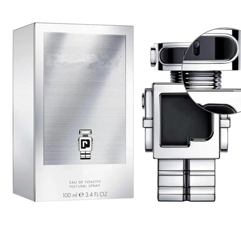 Luxo Vendas quentes O mais alto design Fragrância masculina 100ml Robot Phantom Perfume Eau de Toilette Longa duração Bom cheiro EDT Man Cologne Spray