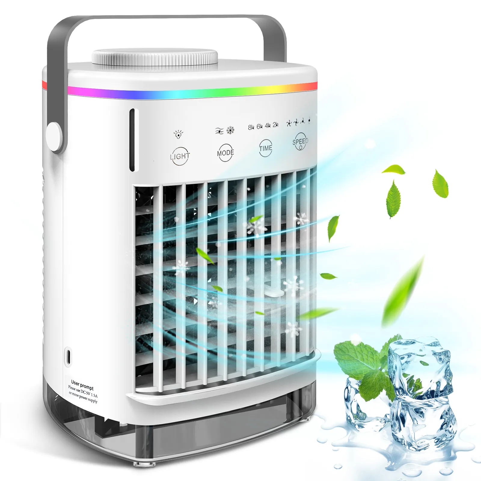 Condicionadores de ar refrigerador de ar frio portátil refrigerador de ar evaporativo mini ventilador de mesa USB umidificador de ar condicionado doméstico 230726