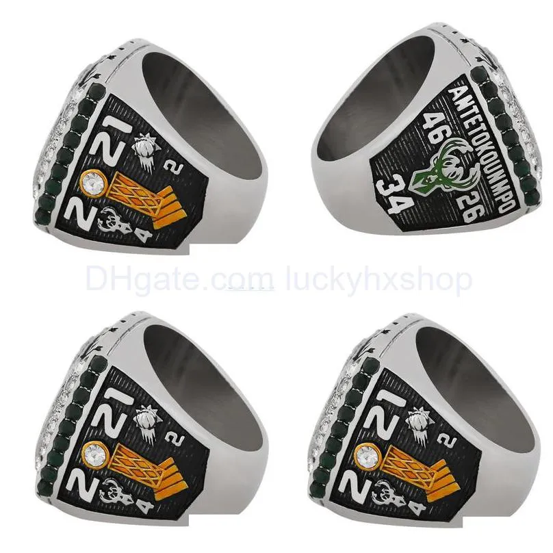 the bucks 2021 wolrd champions team basketball championship ring sport souvenir fan promotion gift wholesale