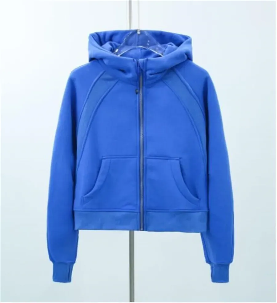 23 ملابس اليوغا LL Scuba Hoodies ملابس اليوغا للسيدات Lu Sports Leisure Full zip Jacket Stack