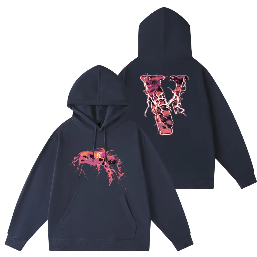 Vlone Designer Hoodie Unisex Hoodies. Пуловая толстовка с капюшоном с большими карманами Snake Sruth