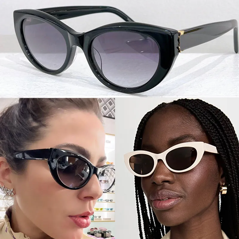 Oval Cat Eyes Solglasögon Glasögon Dam Designers Brown Solglasögon Moderna Lady Designer Shades Gafas de Sol Para Ojos de Gato Luxury Designer 115