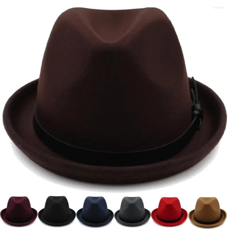 Boinas Hombres Mujeres Fedora Sombreros Trilby Cap Jazz Homburg Sombrero para el sol Clásico Retro Fiesta Estilo callejero Viajes al aire libre Invierno Tamaño EE. UU. 7 1/4 UK L