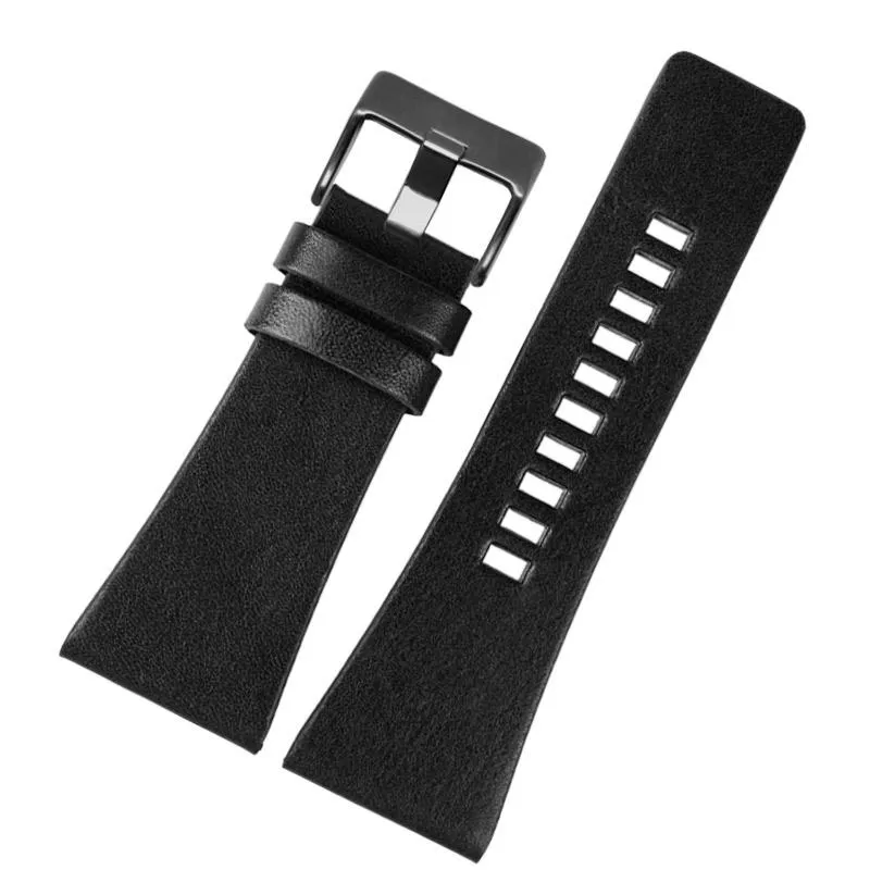 Montres pour bracelets de montre Diesel Bracelets de montre de grande taille pour hommes Police 26 mm 28 mm 30 mm 32 mm Noir Marron Bracelet en cuir de veau véritable