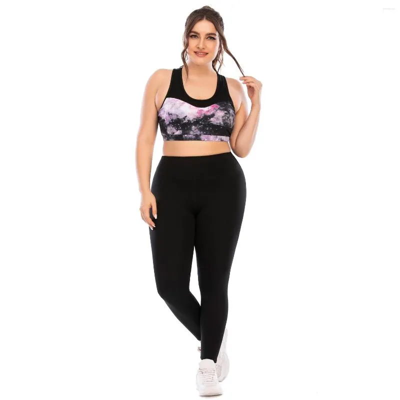 Set attivi Abbigliamento da yoga di grandi dimensioni Reggiseno Leggings Donna Naked Feel Abbigliamento sportivo da palestra BBW Completo da fitness Set sportivo da donna 2 pezzi