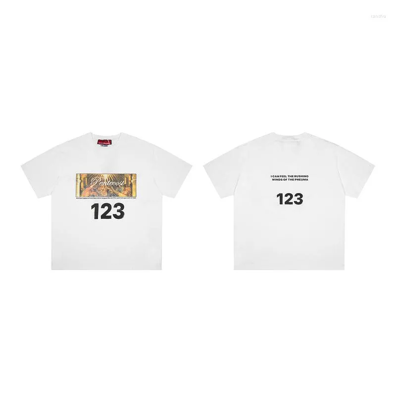 Erkek Tişörtleri RRR123 X Sendika Yağlı Boya Kadın Erkekler Unisex Tee Hiphop Büyük Boyut Sokak Giyim Pamuk Üstleri Tee Fil