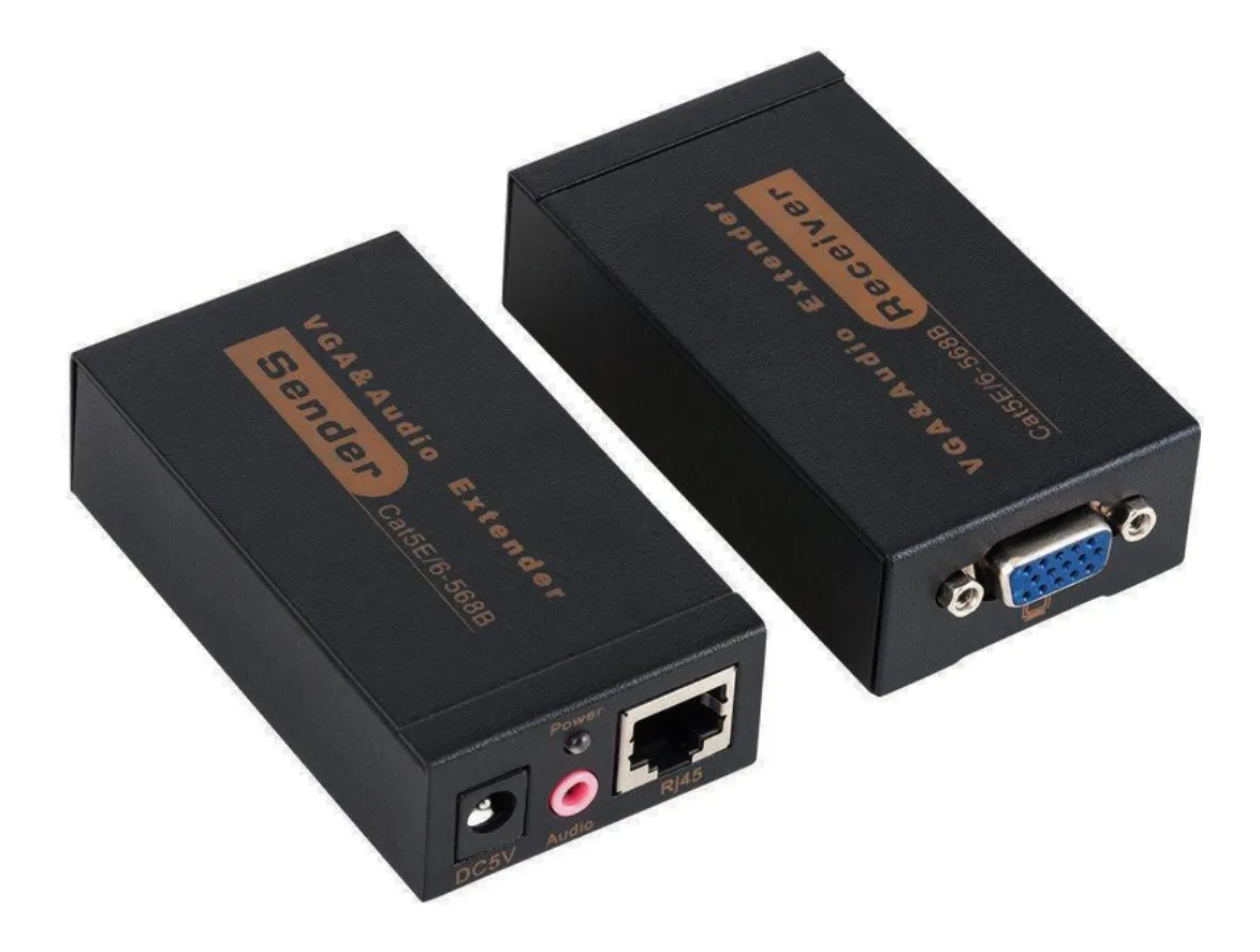 VGA UTP Extender VGA Extender RJ45 تمديد كابل VGA إلى Ethernet RJ45 محول على CAT5E/6 كابل حتى 100 متر 328 قدم