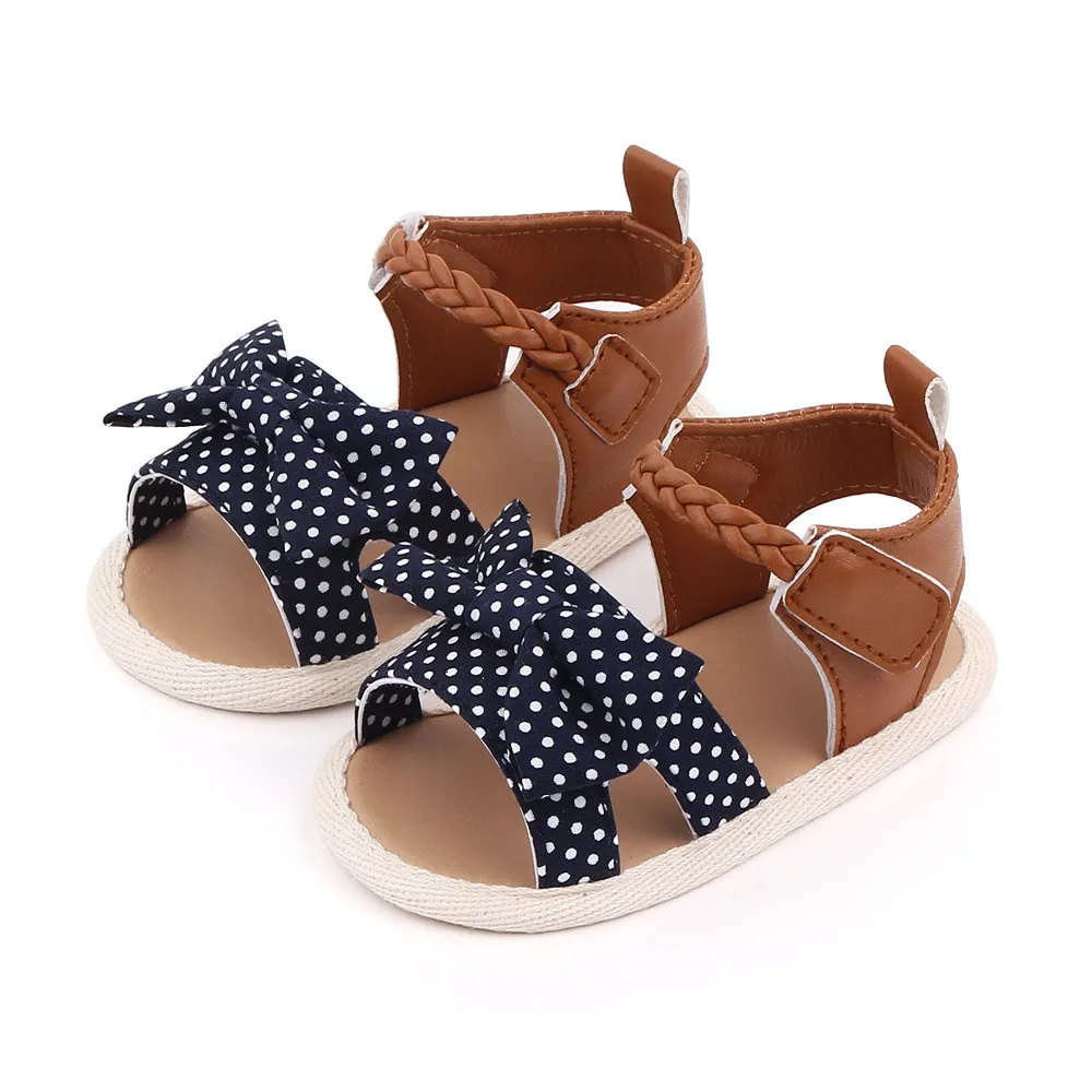 First Walkers Summer Multiple Style Baby Cotton Toddler Sandals Girl Learning Walking Bow Soft Bottom CZ66 230726