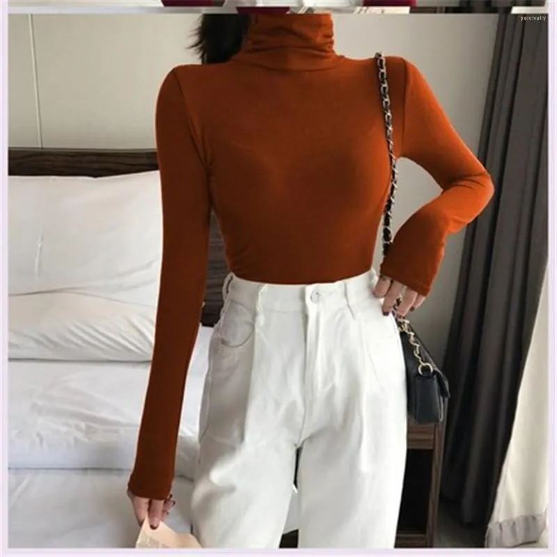 Vrouwen Truien 2023 Koreaanse Stijl Coltrui Vrouwen Lange Mouwen Stretch Vrouw Kleding Tops Basic Hemd Trui Winter