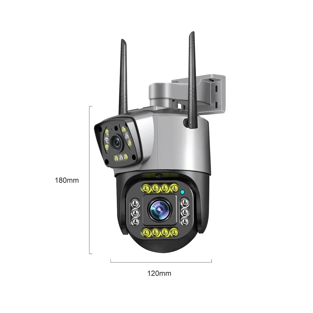 Câmera de segurança de lentes dupla do sistema V380 Pro Smart Home 4MP Rastreamento automático de câmera Wi -Fi IP à prova d'água à prova d'água