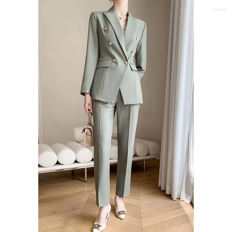 Pant Suit Fashion Formal Women Pant Suits Grey Blazer And Jacket