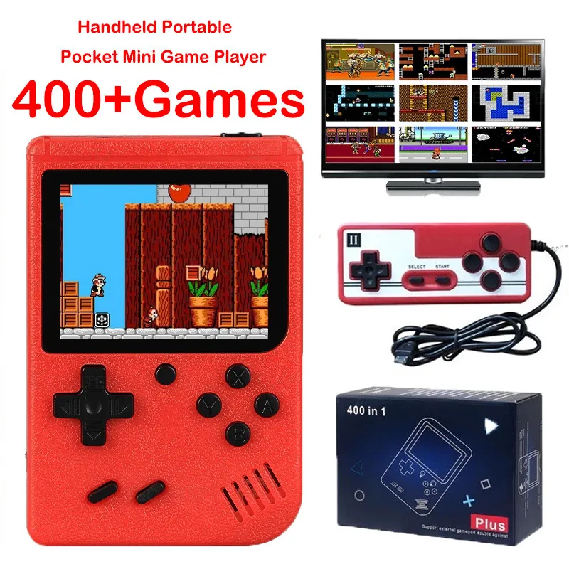 Draagbare gamespelers Draagbare mini-videogameconsole Ingebouwde 400 games 8-bits 3,0-inch kleuren-lcd Draagbare mini-kleurenspelspeler voor kinderen 230726