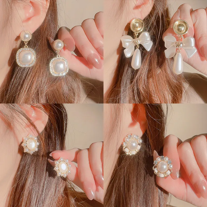 Pendientes de perlas de estilo francés Xiaoxiangfeng para mujeres en Corea del Sur pendientes de temperamento de moda joyería suave y de gama alta al por mayor