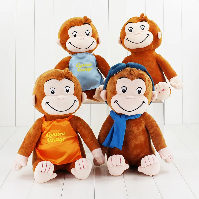 Animali di peluche ripieni 4 Stili 12 "30 cm Curious George Stivali da bambola di peluche Scimmia Peluche Giocattoli di peluche 230725