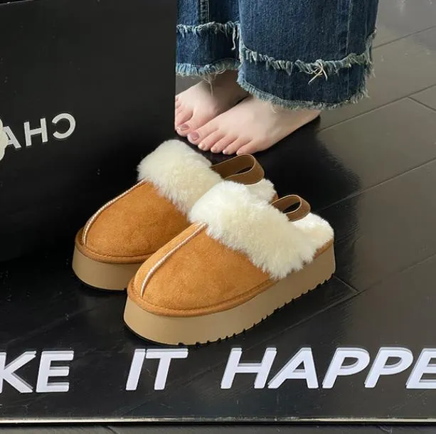 Laarzen ontwerper sneeuwlaarzen schuift sheepskin shearling tazz muilezels vrouwen mannen ultra mini platform slip-on schoenen ankel laarsjes winter ugity maat 35-45