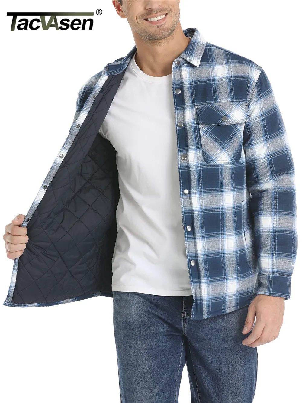 Plaid Flannel Jacket For Men: Multi Pocket Outwear For Winter Hiking Long  Sleeve Quilted Lined Coat With Flannel Tops 230808 From Bei04, $43.89