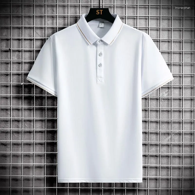 Erkekler Polos 2023 Bahar Moda Yakası T-Shirt Business Sıradan Polo Gömlek İnce Artı Beden Giyim Sokak Giyseni Açık Hava