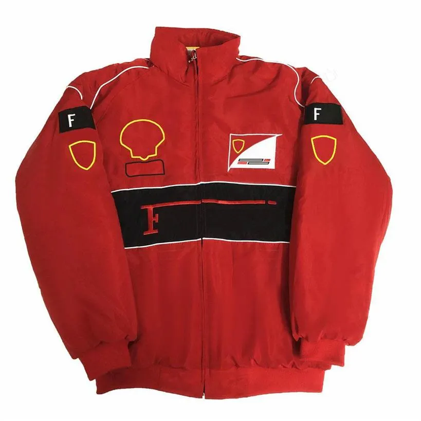 F1 Racing Suit styl college'u styl retro jesienne i zimowy płaszcz bawełniany Spot Full Hafloidery Drużyna mundury zima bawełniana jacka 265n