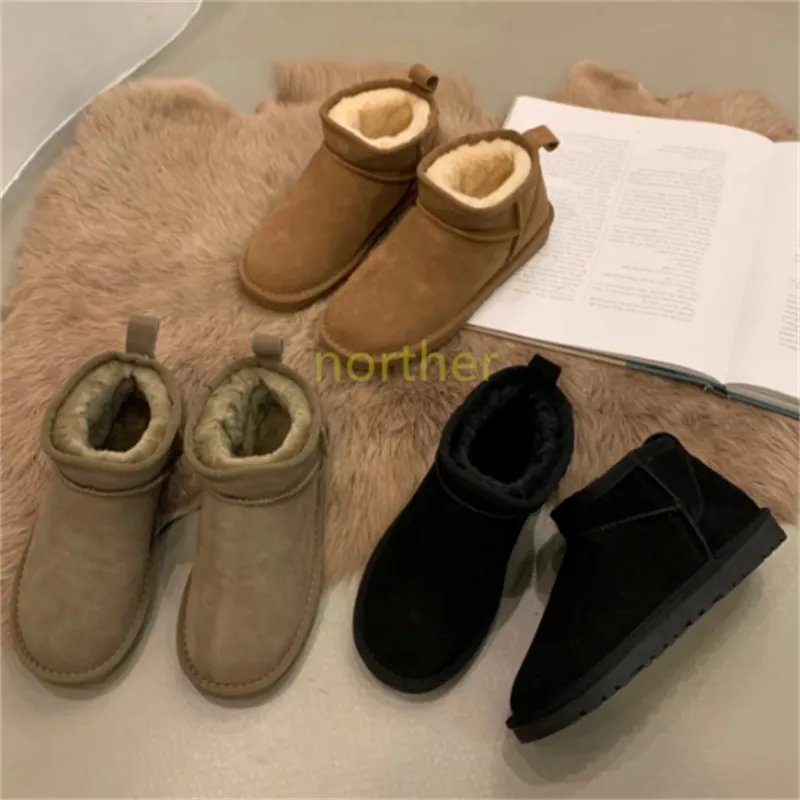 Australien Classic Ultra Mini Snow Boots Tazz Suede Tasman Shearling Slides Platform Slippers Chestnut Designer Mens Womens Winter föreslog ankelstövlar