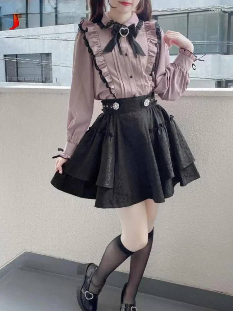 Skirts Rojita School Short Jacquard Pleated Skirt Woman Summer 2023 Japanese Lolita Style Sweet Thigh-Length Slimming Female