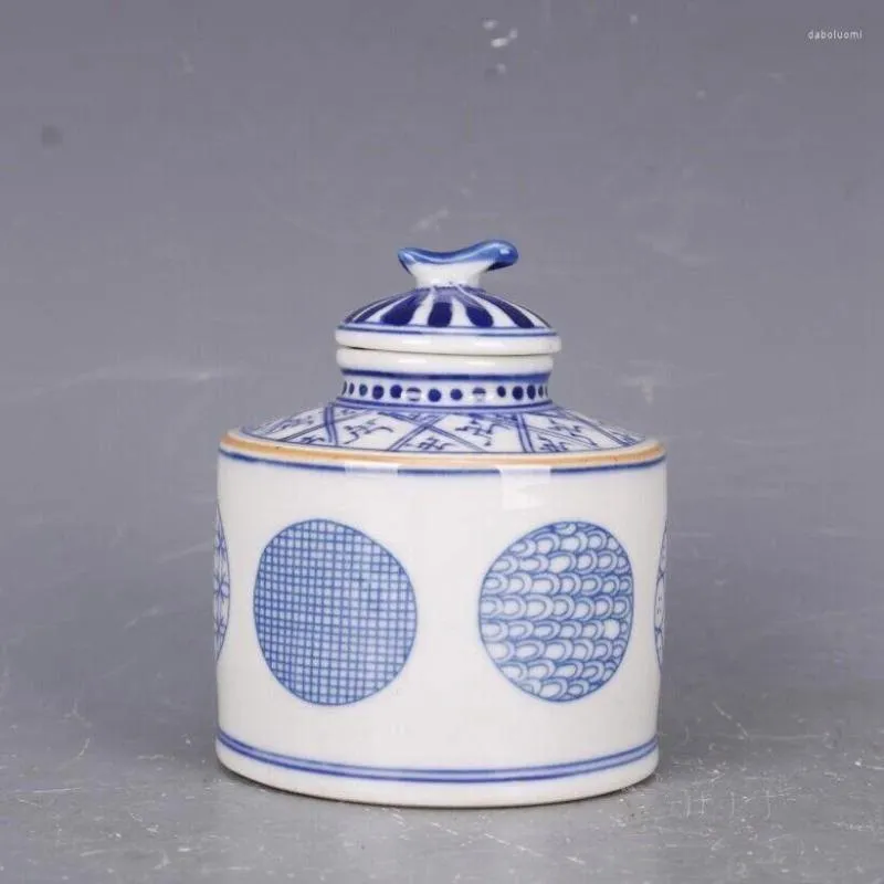 Vasen, altes chinesisches blaues und weißes Porzellan, handbemaltes Muster, Einmachgläser, Teedosen