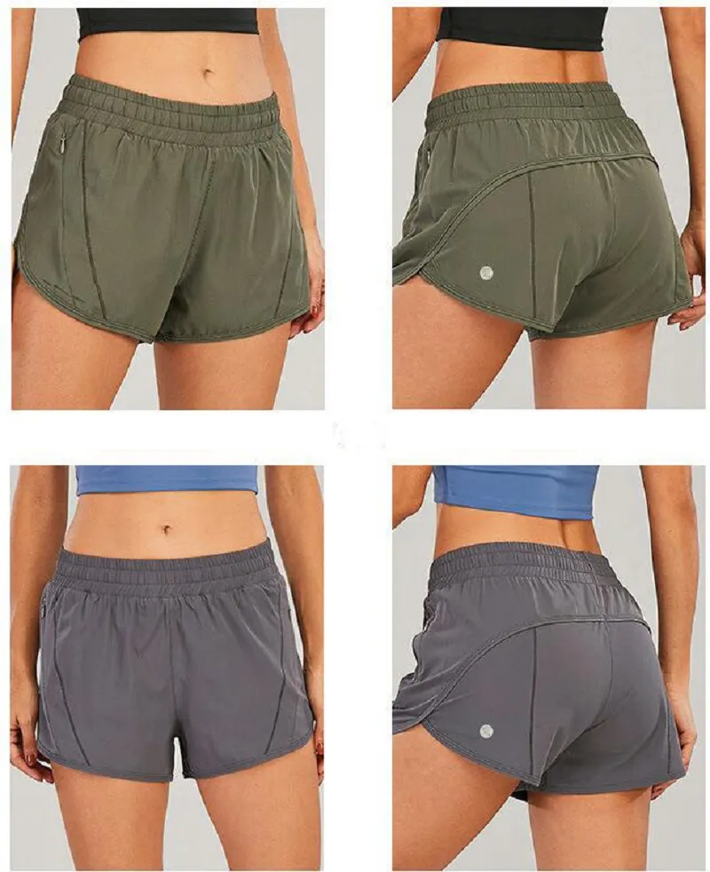 designers womens yoga Shorts Fit Zipper Pocket High Rise Quick Dry Womens Train Short Loose Style Breathable gym High Quality free headband
