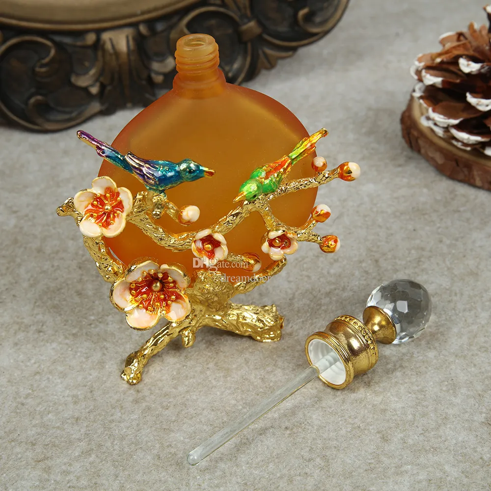 30 мл духовных бутылок в арабском стиле Пополняемая стеклянная бутылка эфирного масла птицы цветочная эмале