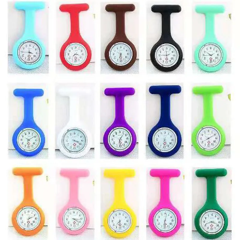 JUL GROMENS Sjuksköterska Titta på Medical Silicone Clip Pocket Fashion Brooch Fob Tunic Cover Doctor Silicon Quartz Nursing Lapel Watch With Second Hand Watches New